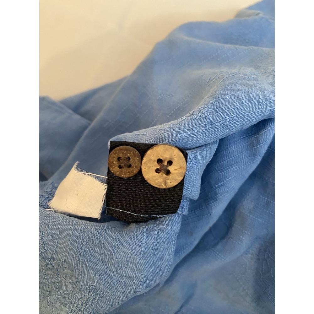 Eagle Dry Goods Co Blue Size L 100% Silk Button Up Shirt Logo on Shirt #208 - Picture 5 of 8